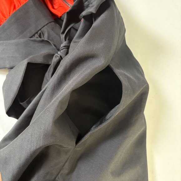 Maeve Anthropologie Horizon Line Scalloped Tiered Dress Size 2 Black Orange Silk - Picture 15 of 15